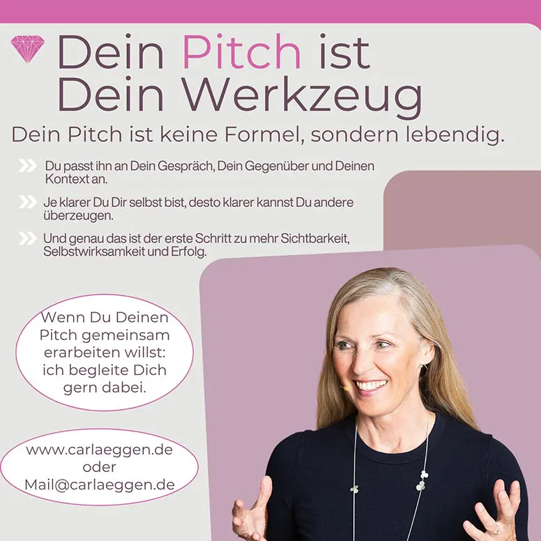 Elevator Pitch für Führungskräfte, stark auftreten und überzeugen, Carla Eggen