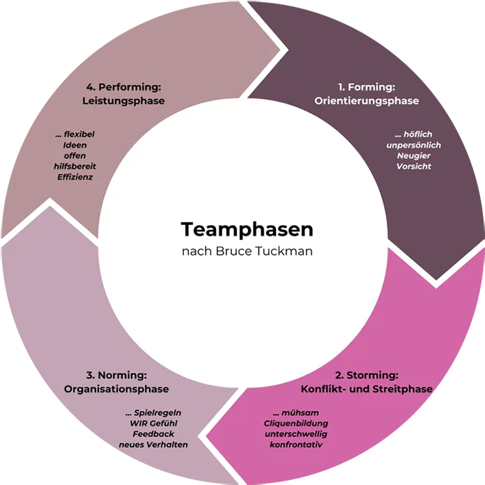 Illustration: Teamphasen nach Tuckman